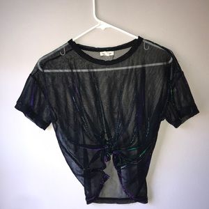 Clear holographic Iridescent crop top